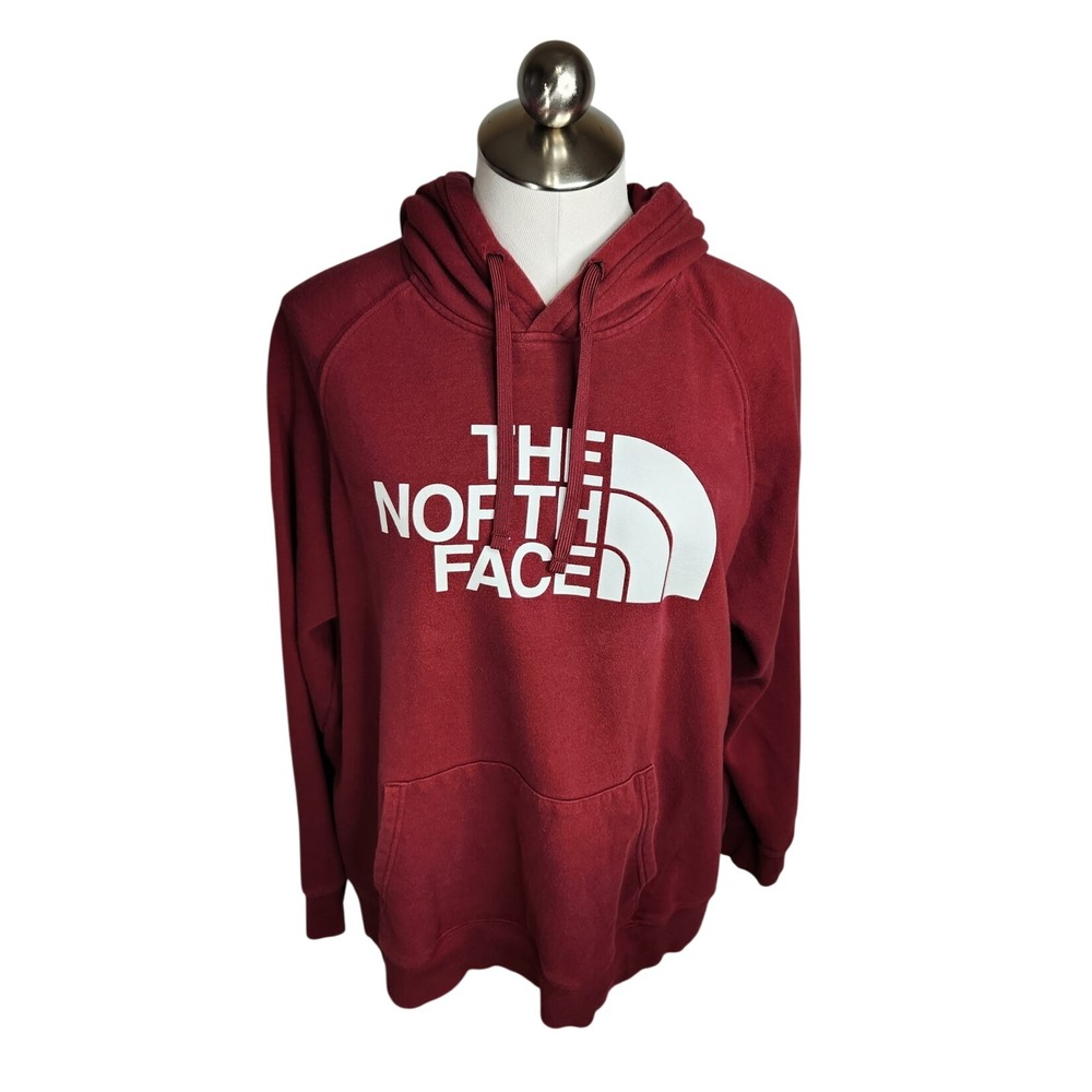 The North Face Hoodie Women XL Red Logo Pullover NF0A4PA1 Athleisure Outdoor